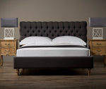 Allure Chesterfield Bed (Upholstered in Grey AC Linen)