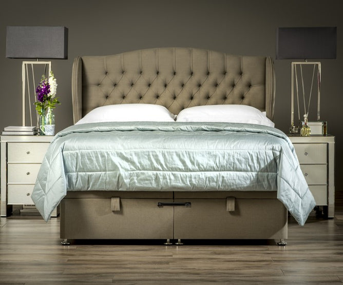 Ivory ottoman bed discount